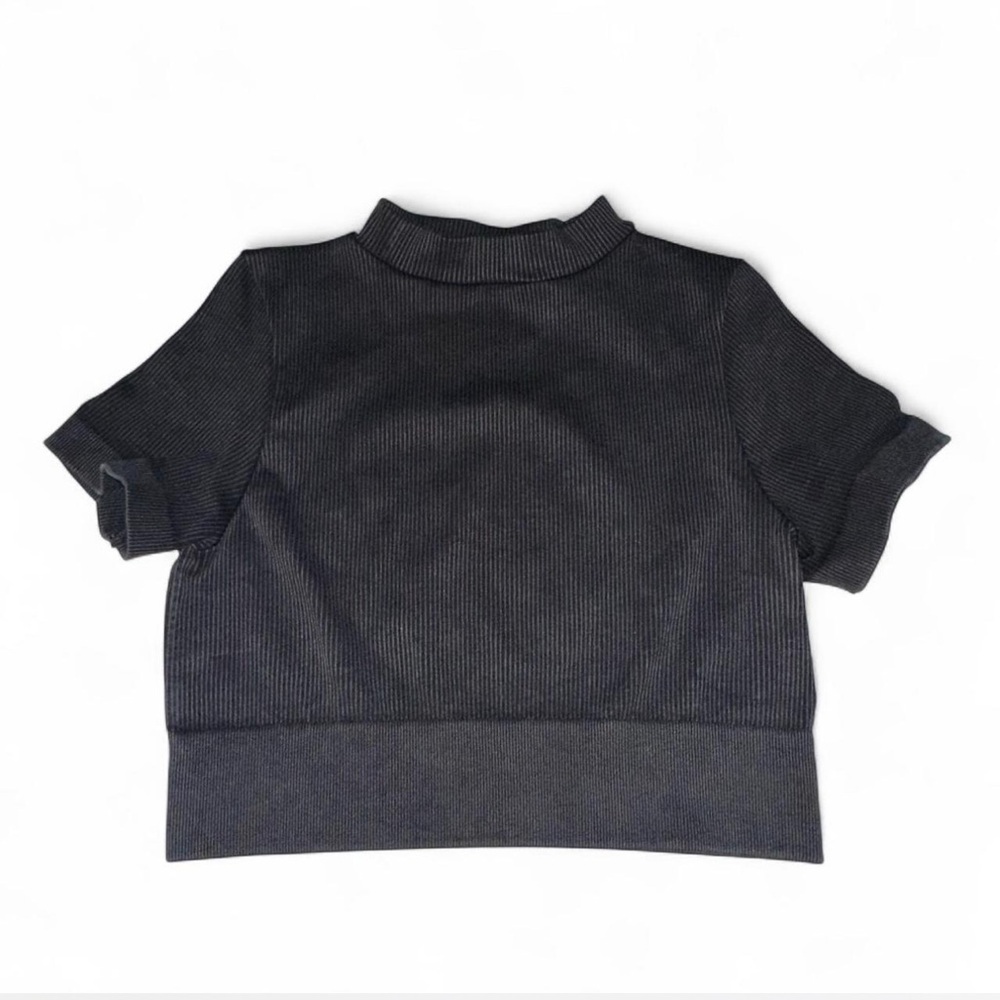 Fashion Nova Black Ribbed Crop Top - L/XL